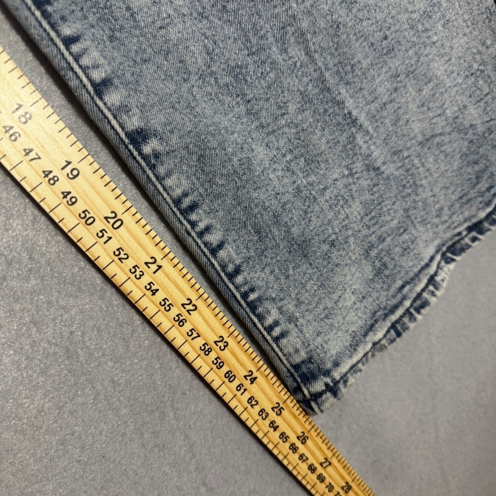 Acid Wash Wide Leg Jeans Light Blue High Waisted Size 14 Relaxed Fit Denim - Picture 5 of 8